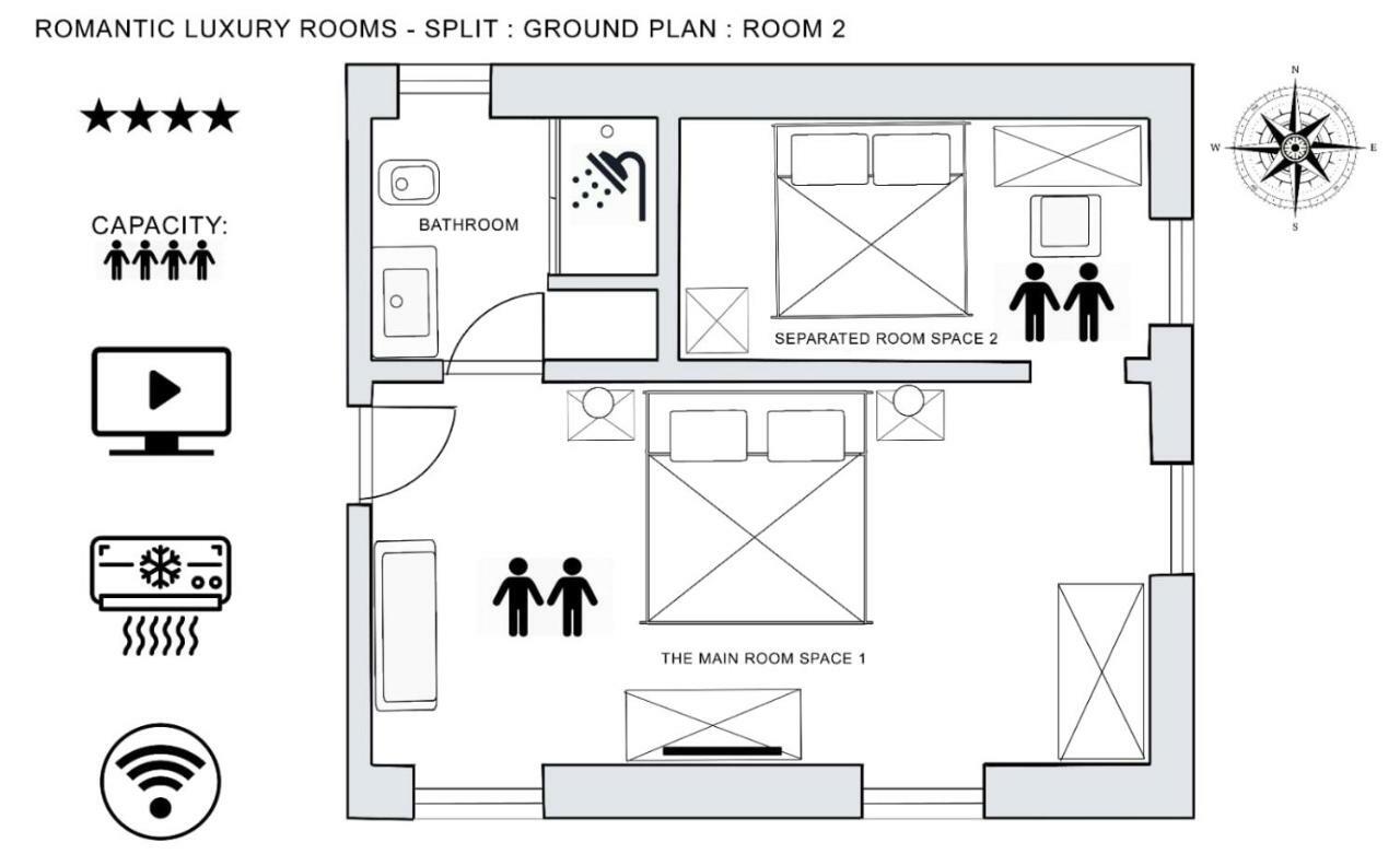 Romantic Luxury Rooms Split Exteriör bild